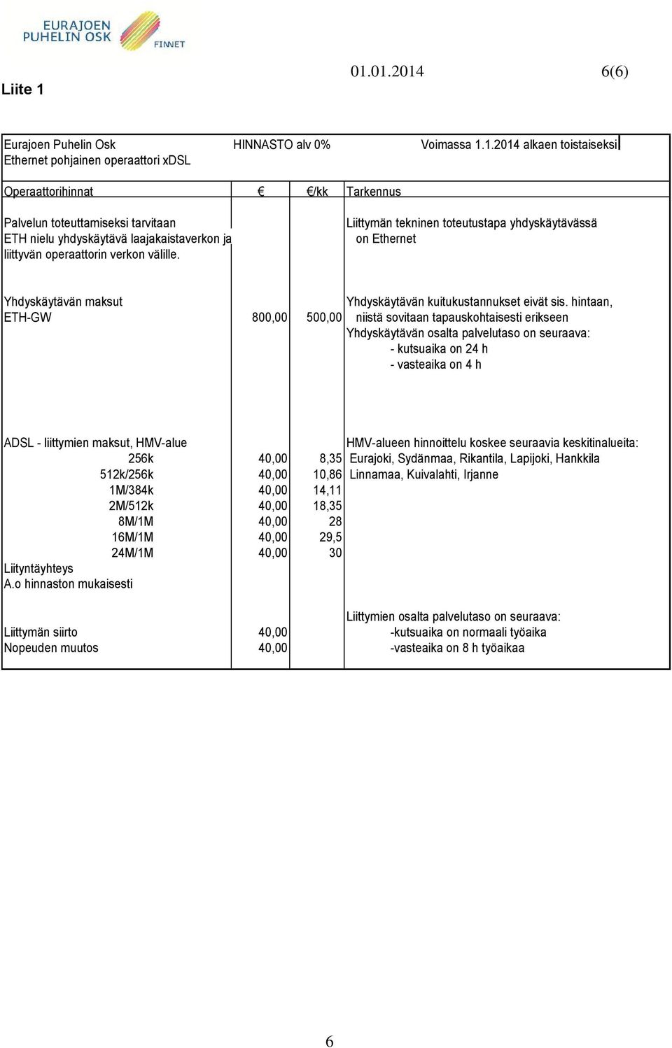 Liittymän tekninen toteutustapa yhdyskäytävässä ETH nielu yhdyskäytävä laajakaistaverkon ja on Ethernet liittyvän operaattorin verkon välille.