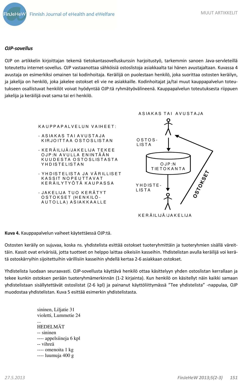 Keräilijä on puolestaan henkilö, joka suorittaa ostosten keräilyn, ja jakelija on henkilö, joka jakelee ostokset eli vie ne asiakkaille.
