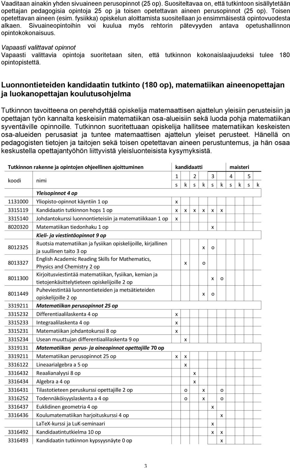 Sivuaineopintoihin voi kuulua myös rehtorin pätevyyden antava opetushallinnon opintokokonaisuus.