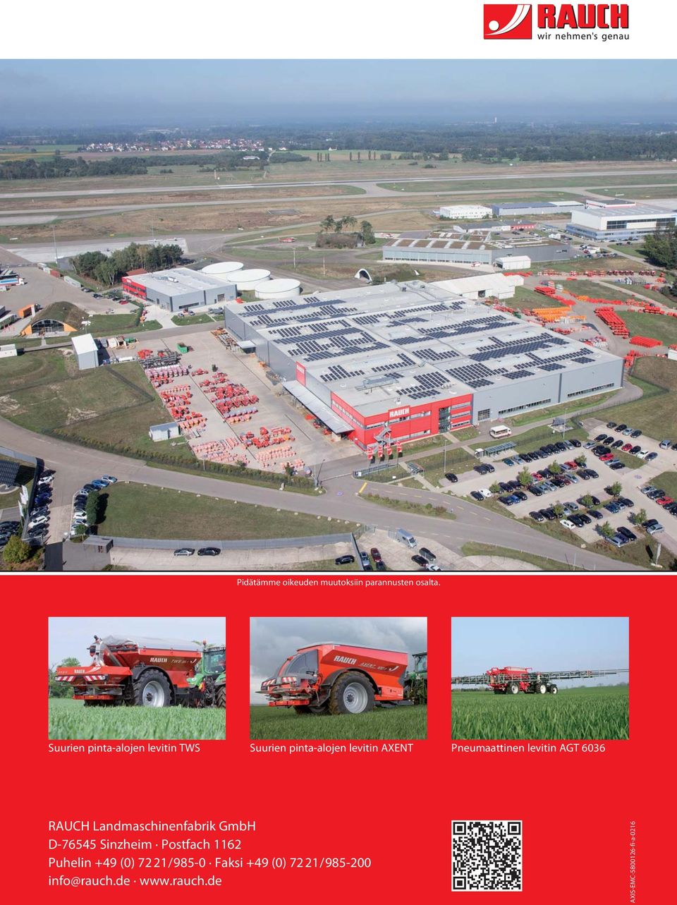 Pneumaattinen levitin AGT 6036 RAUCH Landmaschinenfabrik GmbH D-76545 Sinzheim
