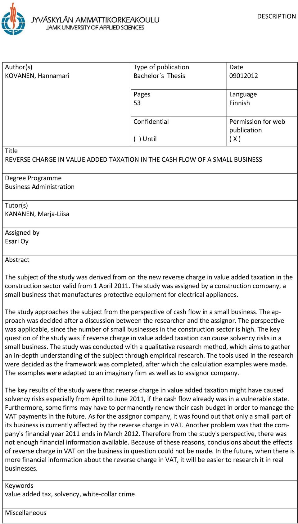 from on the new reverse charge in value added taxation in the construction sector valid from 1 April 2011.