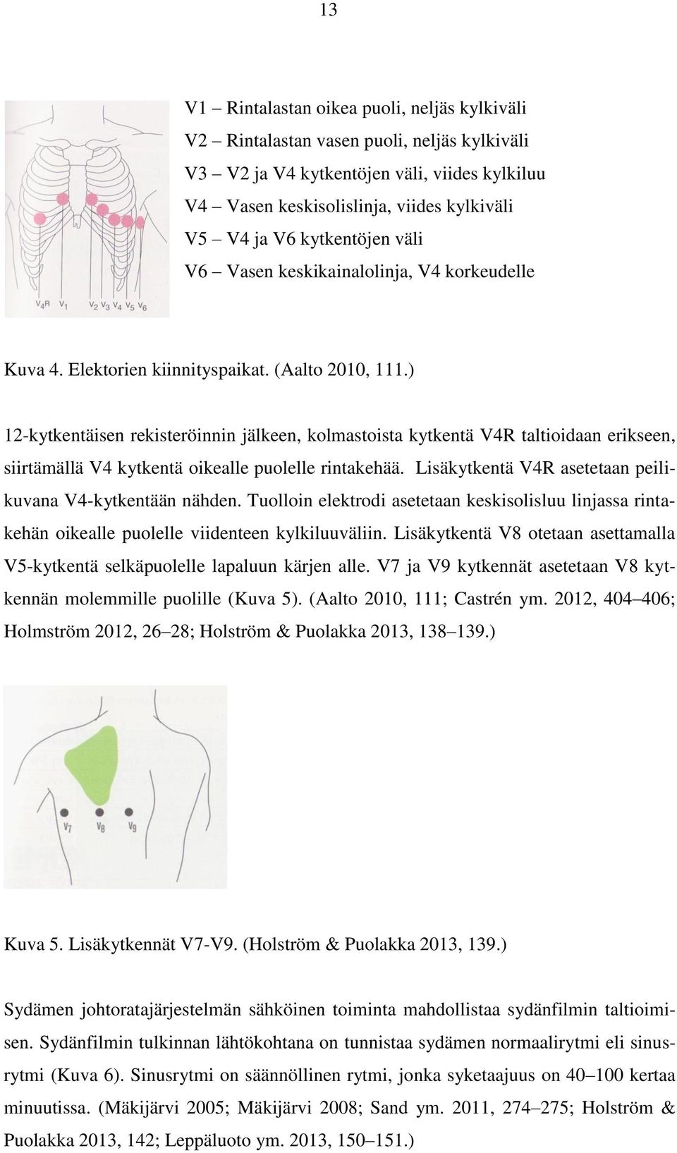 ) 12-kytkentäisen rekisteröinnin jälkeen, kolmastoista kytkentä V4R taltioidaan erikseen, siirtämällä V4 kytkentä oikealle puolelle rintakehää.