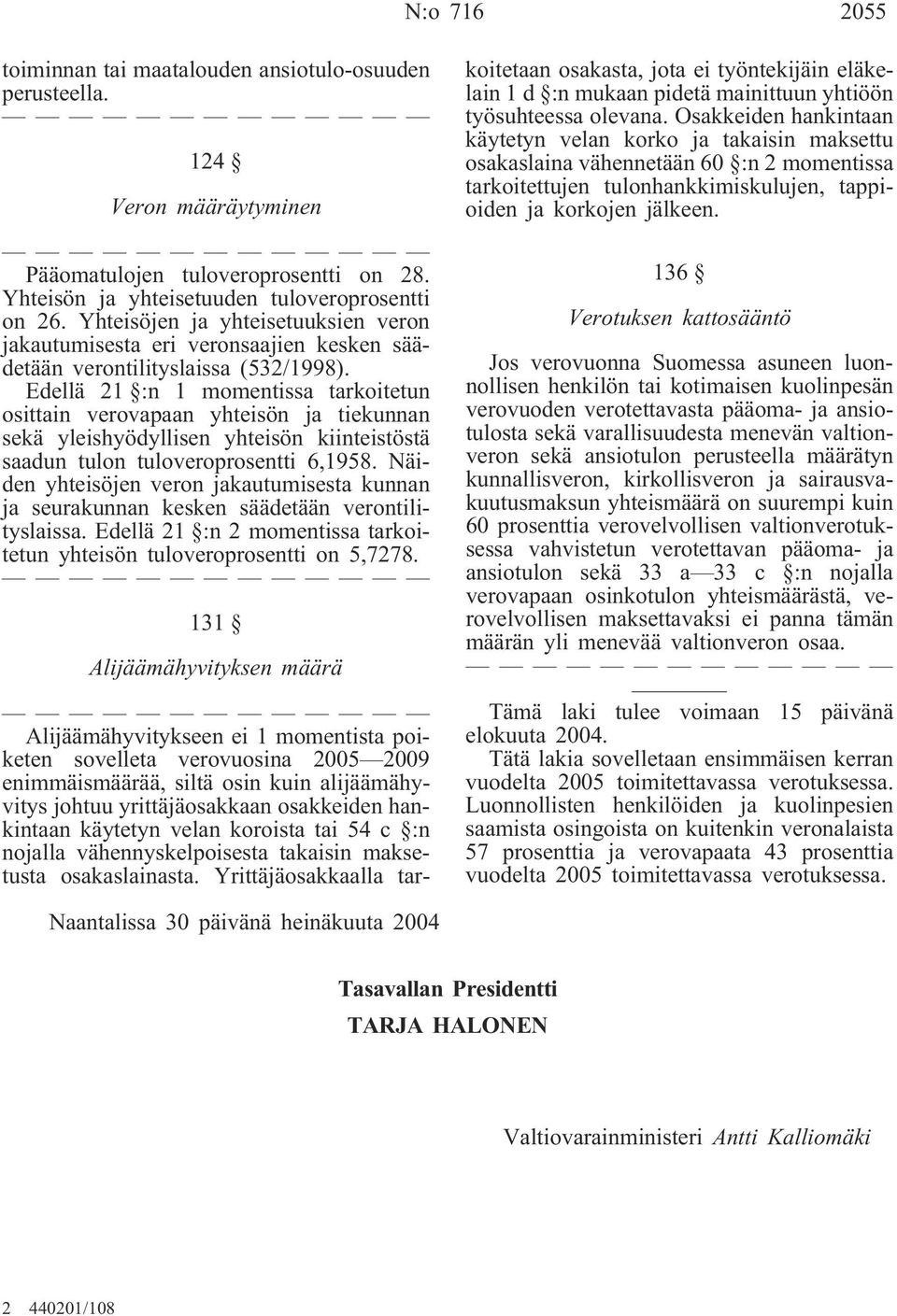 Edellä 21 :n 1 momentissa tarkoitetun osittain verovapaan yhteisön ja tiekunnan sekä yleishyödyllisen yhteisön kiinteistöstä saadun tulon tuloveroprosentti 6,1958.
