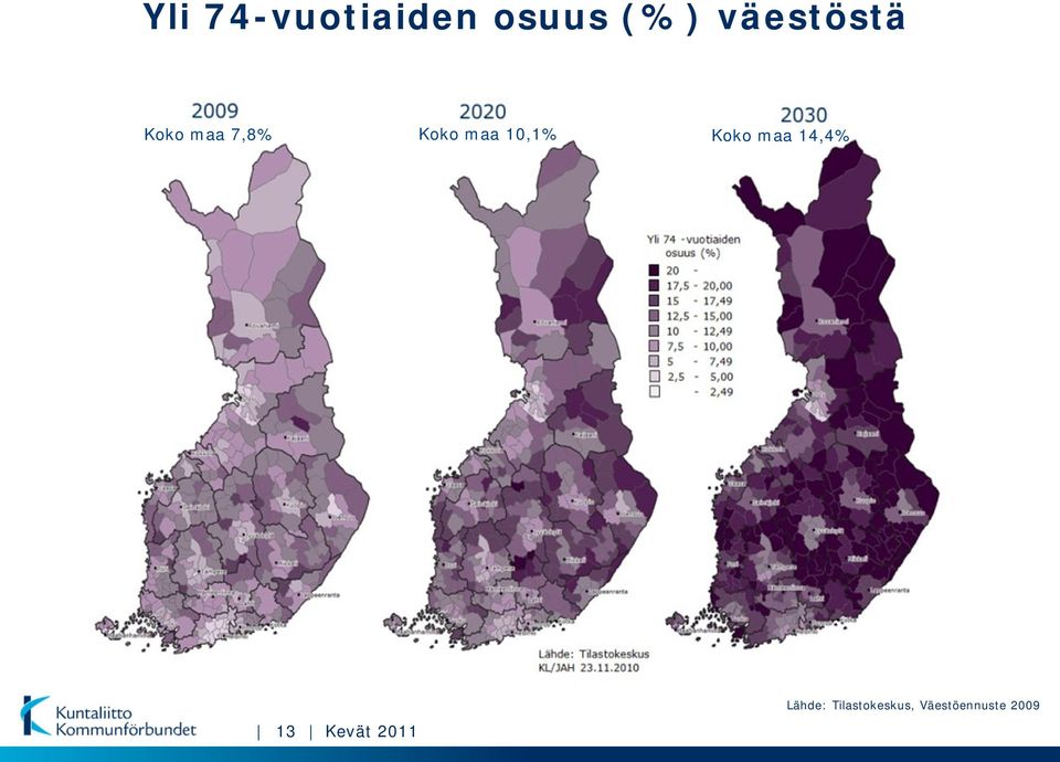 maa 10,1% Koko maa 14,4% Lähde: