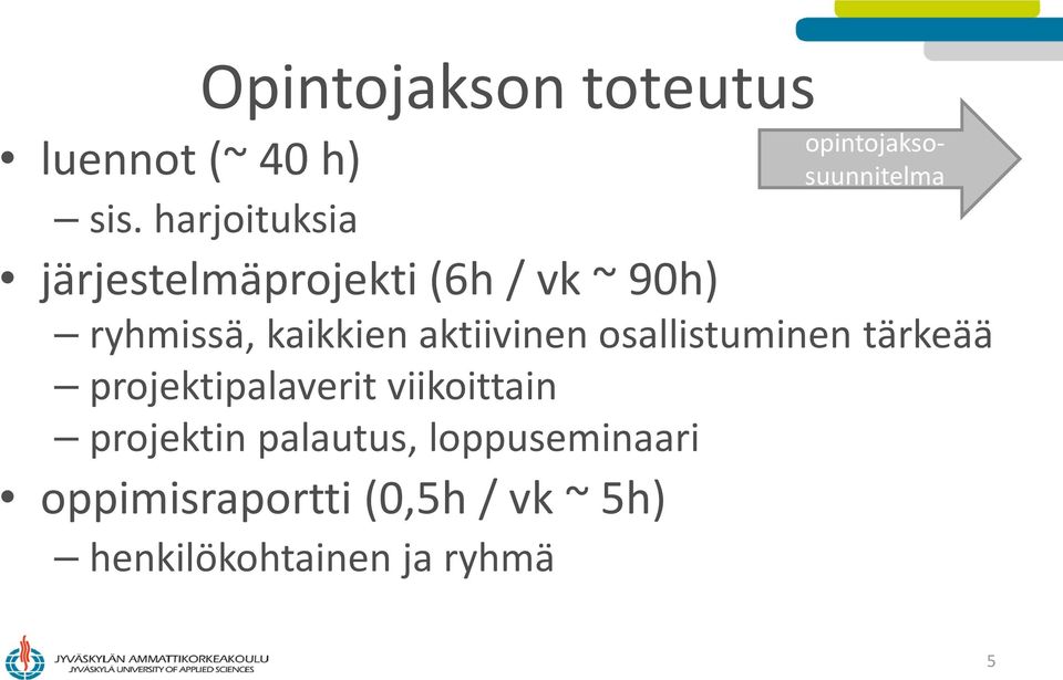 ryhmissä, kaikkien aktiivinen osallistuminen tärkeää projektipalaverit