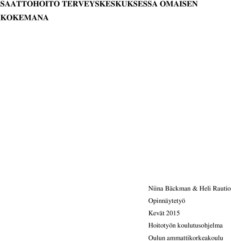 Rautio Opinnäytetyö Kevät 2015