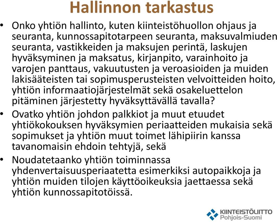 osakeluettelon pitäminen järjestetty hyväksyttävällä tavalla?
