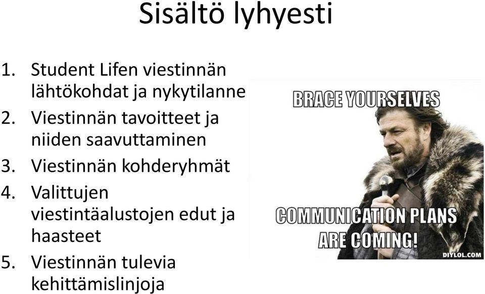 Viestinnän tavoitteet ja niiden saavuttaminen 3.