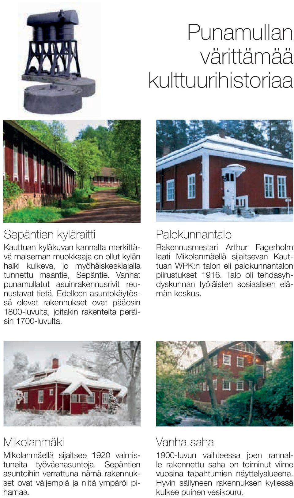 Palokunnantalo Rakennusmestari Arthur Fagerholm laati Mikolanmäellä sijaitsevan Kauttuan WPK:n talon eli palokunnantalon piirustukset 1916.