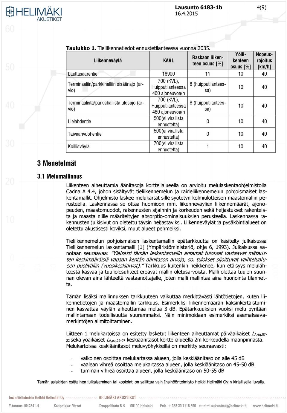 ulosajo (arvio) Lielahdentie Taivaanvuohentie Koillisväylä 3.