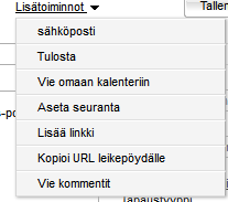 Lisää linkki -ikkuna Kommentit Kommentit lisätään painamalla "Lisää kommentti"-symbolia. Kommentit voidaan tallentaa yksi kerrallaan. Tallennettuja kommentteja ei voida poistaa.