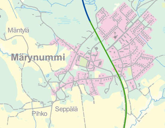 AURA Kevyen liikenteen väylä n. 650 m HALIKKO 60 Km/h Märynummen koulu Kuva 19. Märynummen koulun parannusehdotukset (Pohjakartta: Paikkatietoikkuna).