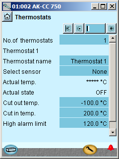 Konfigurointi - jatkoa Erillisten termostaattitoimintojen asetukset 1. Mene konfigurointivalikkoon 2. Valitse termostaatit 3.