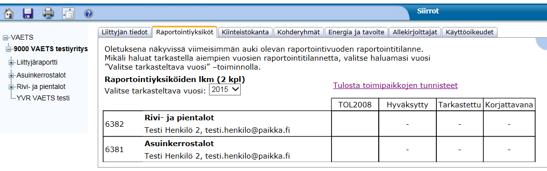 Muiden toimenpiteiden siirtotiedosto Muita toimenpiteitä on mahdollista raportoida myös siirtotiedostolla, jolla on helppo