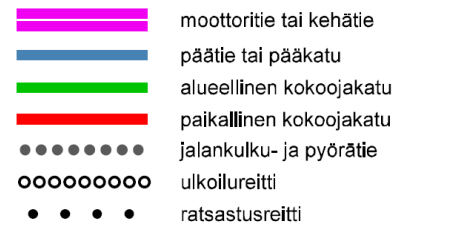 Liikenteen tavoiteverkko (ei mittakaavassa)