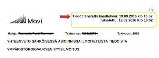 Voit perua lähetetyn hakemuksen klikkaamalla Peruuta lähetetty hakemus -painiketta. Peruutuksen jälkeen tiedot palaavat jälleen muokattavaksi ennen lähetystä olevaan tilaan.