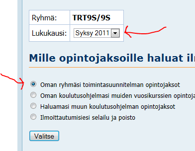 2 4. Kirjaudu ASIO-tunnuksilla (User name = opiskelijanumero) ja kuittaa OK B Opintojaksoille ilmoittautuminen Opintojaksoille ilmoittaudutaan ilmoittautumisaikana syksyllä syksyn pakollisiin