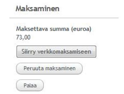 Oy:n kulu a) Muut pankit 54 snt/maksutapahtuma b) Nordea 69 snt/maksutapahtuma c) Luottokortti (Visa, Visa Electron ja Mastercard) 8 /maksutapahtuma HUOM!