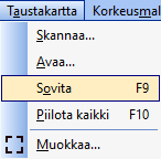 Vihtavuoren Pamaus ry./jle 31/35 Logon poistaminen Valitse ylävalikosta Taustakartta ja sen alta Muokkaa TAI Paina työkaluvalikon -painiketta Näyttöön avautuu Muokkaa taustakarttoja-ikkuna (Kuva 68).