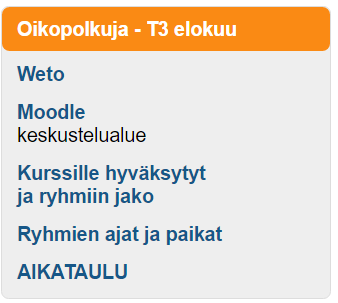 Mdle ja Wet Tämän kurssin Wetn ja Mdleen helpsti kurssisivujen ikplusta