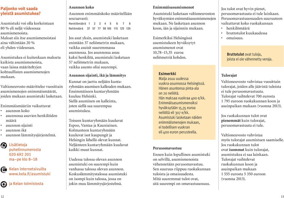 Valtioneuvosto määrittelee vuosittain asumismenojen enimmäismäärät, joiden mukaan asumistuki lasketaan.