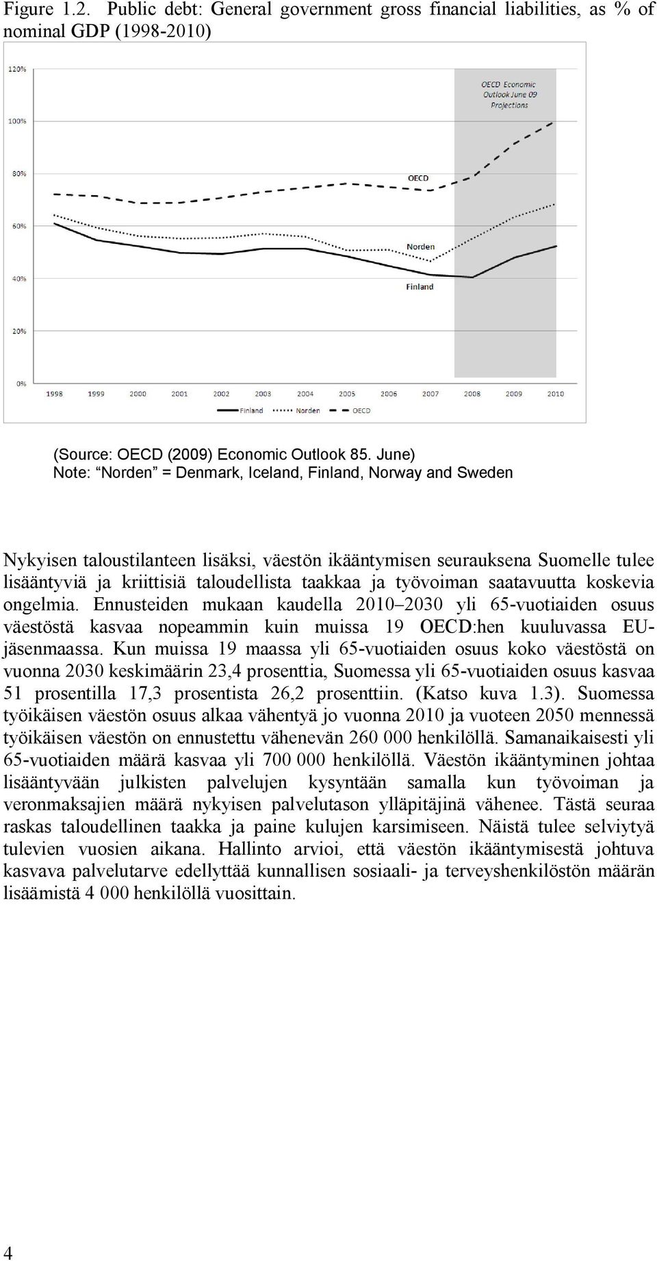 työvoiman saatavuutta koskevia ongelmia. Ennusteiden mukaan kaudella 2010 2030 yli 65-vuotiaiden osuus väestöstä kasvaa nopeammin kuin muissa 19 OECD:hen kuuluvassa EUjäsenmaassa.