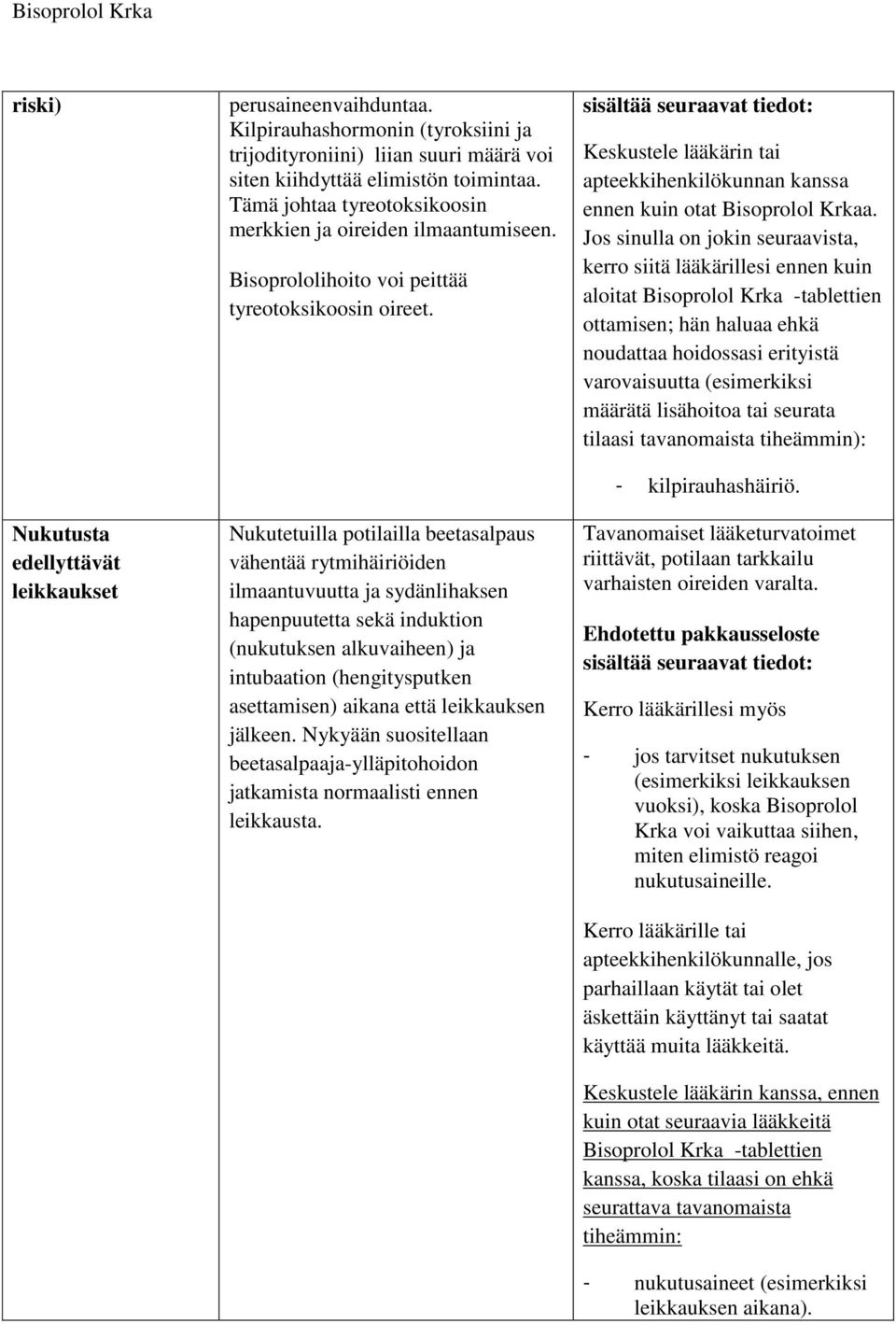 Nukutetuilla potilailla beetasalpaus vähentää rytmihäiriöiden ilmaantuvuutta ja sydänlihaksen hapenpuutetta sekä induktion (nukutuksen alkuvaiheen) ja intubaation (hengitysputken asettamisen) aikana