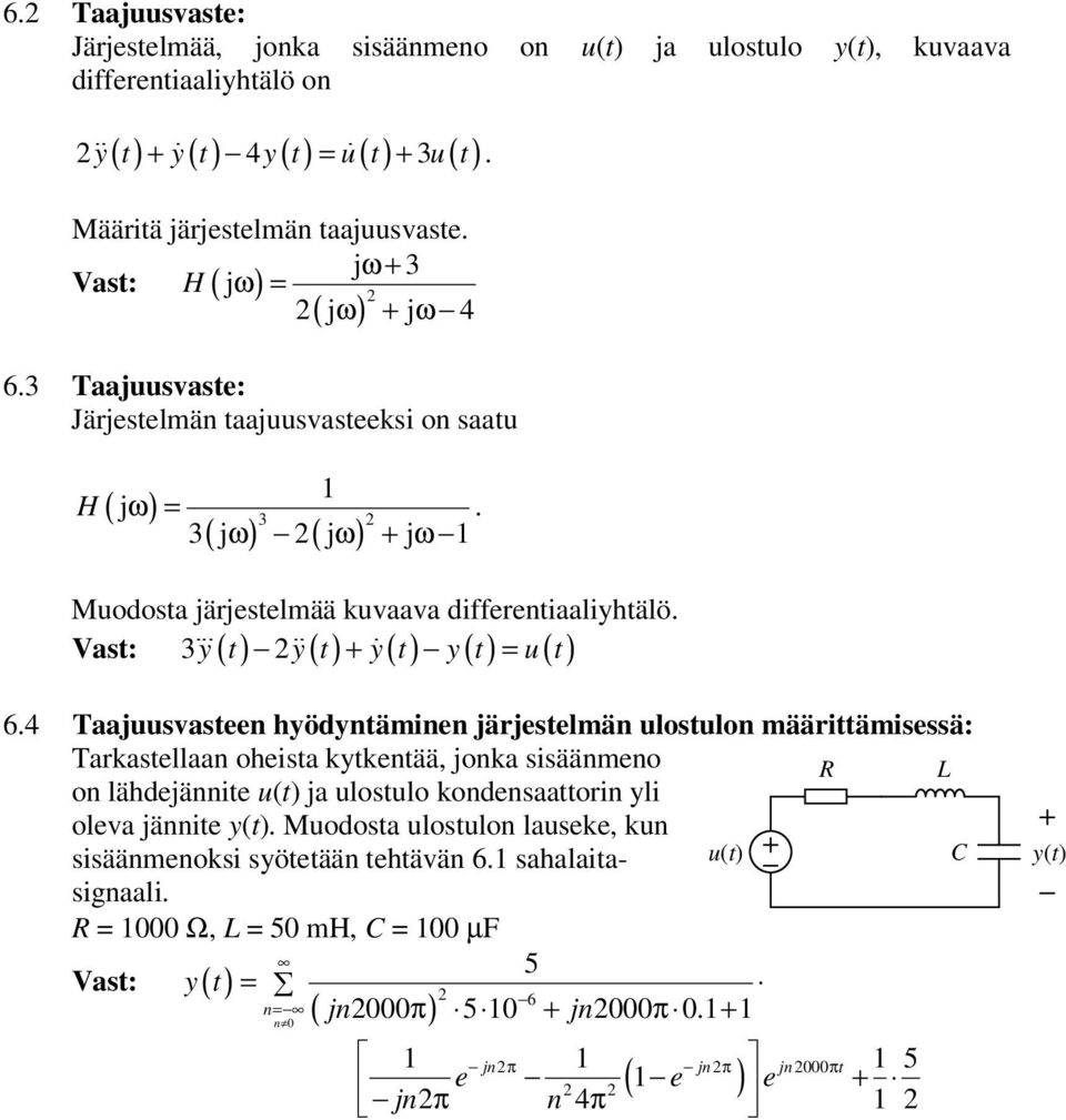 3 y t y t + y t y t = u t 6.