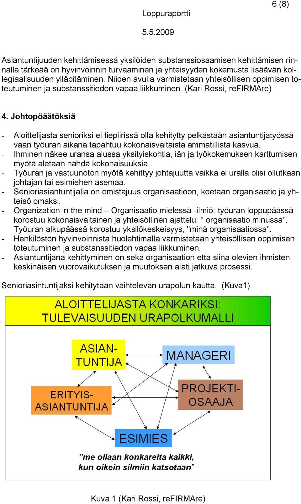 Niiden avulla varmistetaan yhteisöllisen oppimisen toteutuminen ja substanssitiedon vapaa liikkuminen. (Kari Rossi, refirmare) 4.
