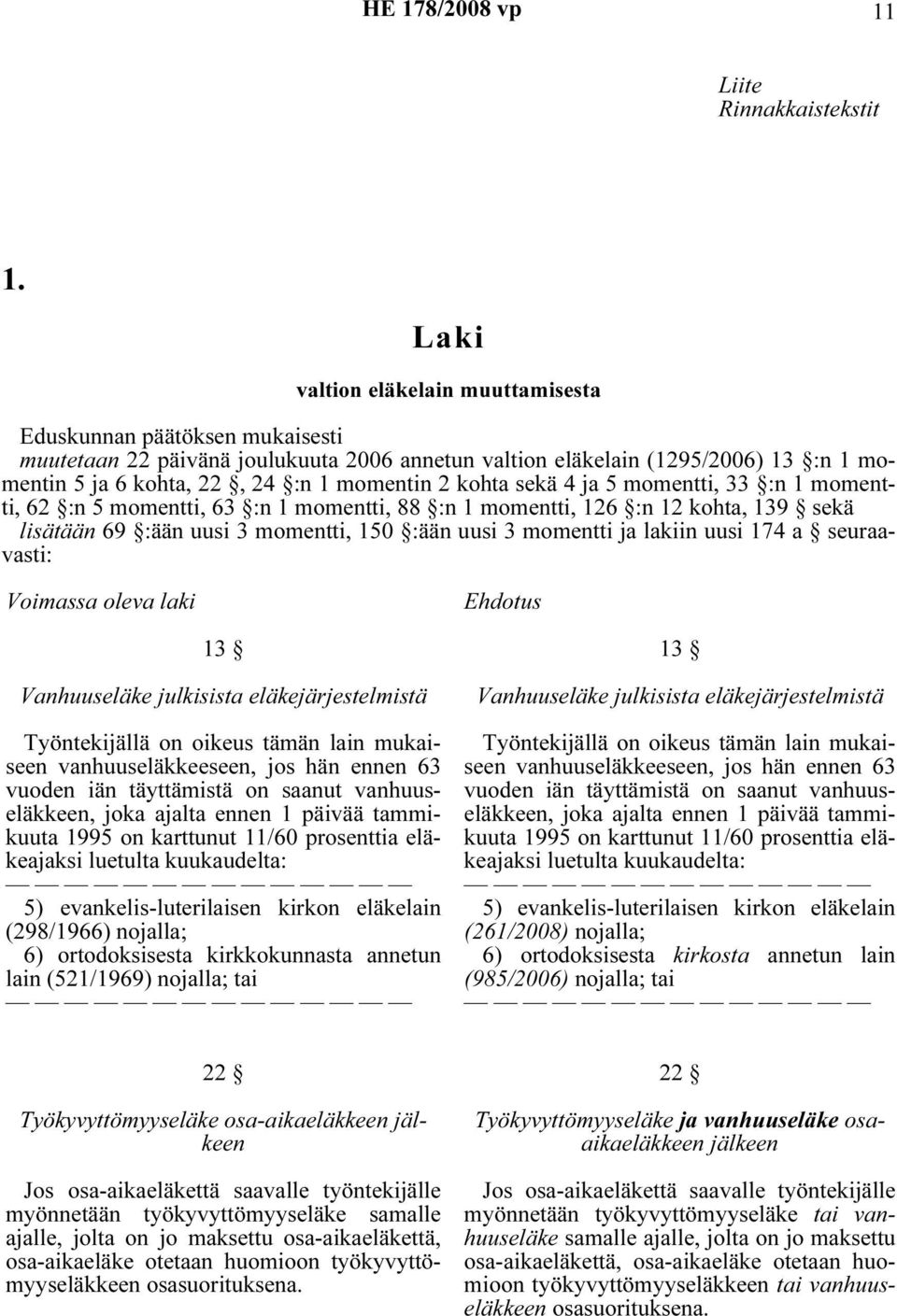 kohta sekä 4 ja 5 momentti, 33 :n 1 momentti, 62 :n 5 momentti, 63 :n 1 momentti, 88 :n 1 momentti, 126 :n 12 kohta, 139 sekä lisätään 69 :ään uusi 3 momentti, 150 :ään uusi 3 momentti ja lakiin uusi