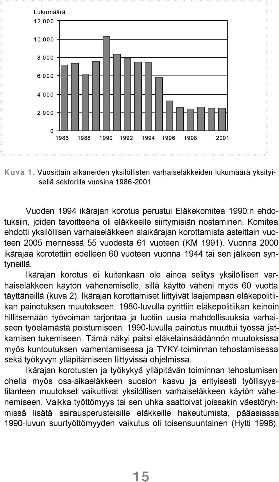Vuoden 1994 ikärajan korotus perustui Eläkekomitea 1990:n ehdotuksiin, joiden tavoitteena oli eläkkeelle siirtymisiän nostaminen.