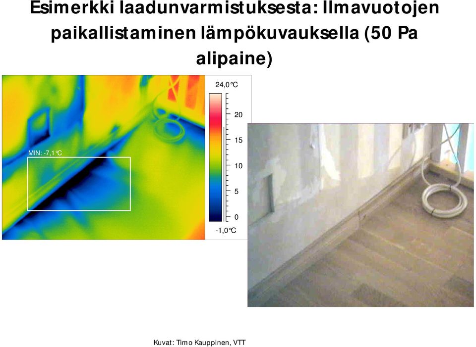 lämpökuvauksella (50 Pa alipaine) 24,0