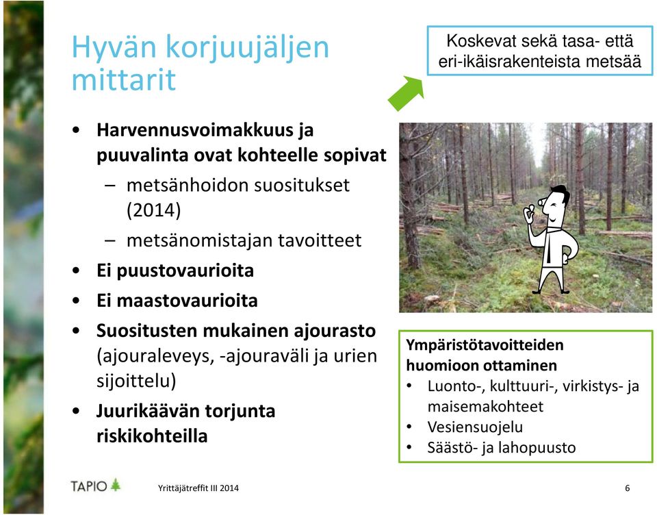 -ajouraväli ja urien sijoittelu) Juurikäävän torjunta riskikohteilla Koskevat sekä tasa- että eri-ikäisrakenteista
