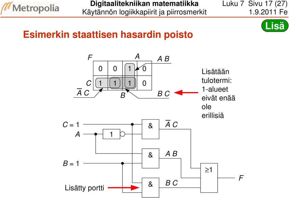 = F C C 0 0 0 0 B B B C C Lisätään tulotermi: