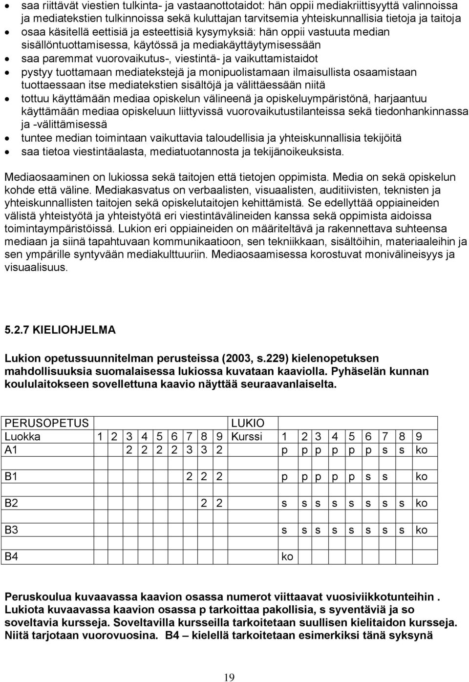 tuottamaan mediatekstejä ja monipuolistamaan ilmaisullista osaamistaan tuottaessaan itse mediatekstien sisältöjä ja välittäessään niitä tottuu käyttämään mediaa opiskelun välineenä ja