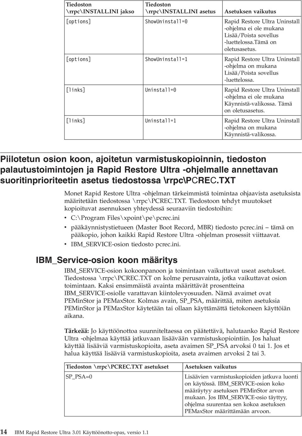 [links] Uninstall=0 Rapid Restore Ultra Uninstall -ohjelma ei ole mukana Käynnistä-alikossa. Tämä on oletusasetus.