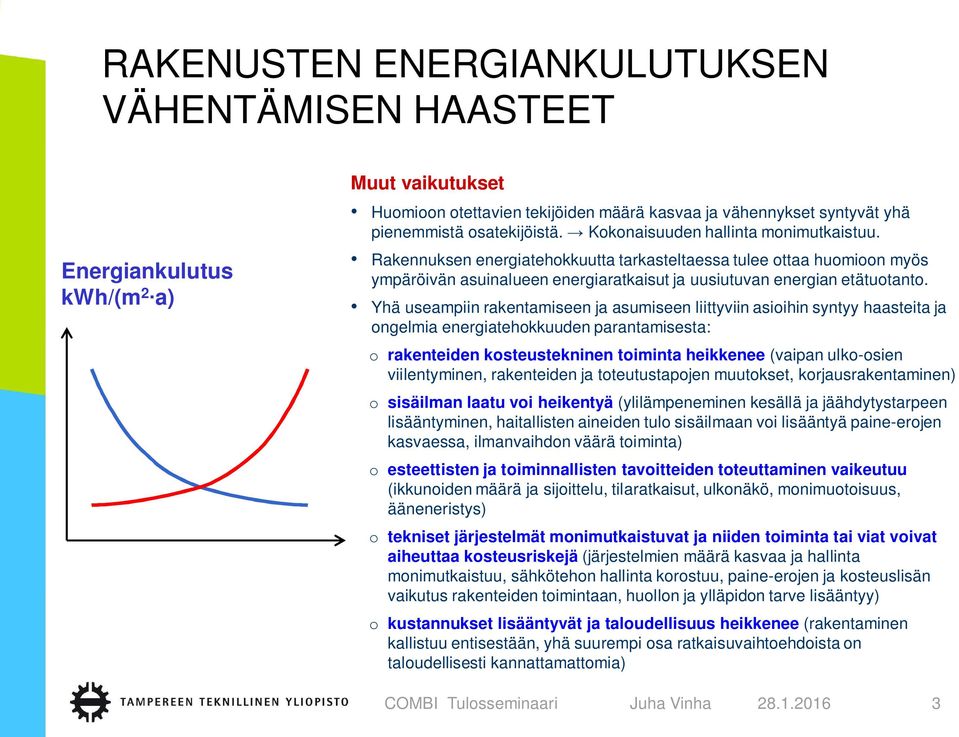 Energiankulutus kwh/(m 2 a) Rakennuksen energiatehokkuutta tarkasteltaessa tulee ottaa huomioon myös ympäröivän asuinalueen energiaratkaisut ja uusiutuvan energian etätuotanto.