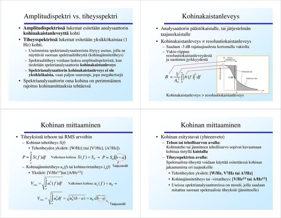 Spktrlyttor om koh o prmmä rjotu kohmttuk thtää Kohktlvy Alyttor päätöktll, t järjtlmä tjuuktll Kohktlvy roluutoktlvy Sd -3 db rjtjuudt krtomll vkoll Vko rppuu roluutoktlvydtä j uotm jyrkkyydtä B 1 A