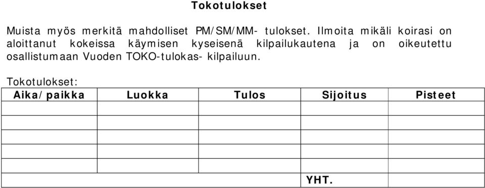 kilpailukautena ja on oikeutettu osallistumaan Vuoden