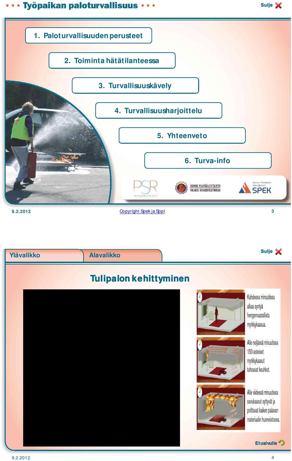 Turvallisuusharjoittelu 5. Yhteenveto 6. Turva-info 9.