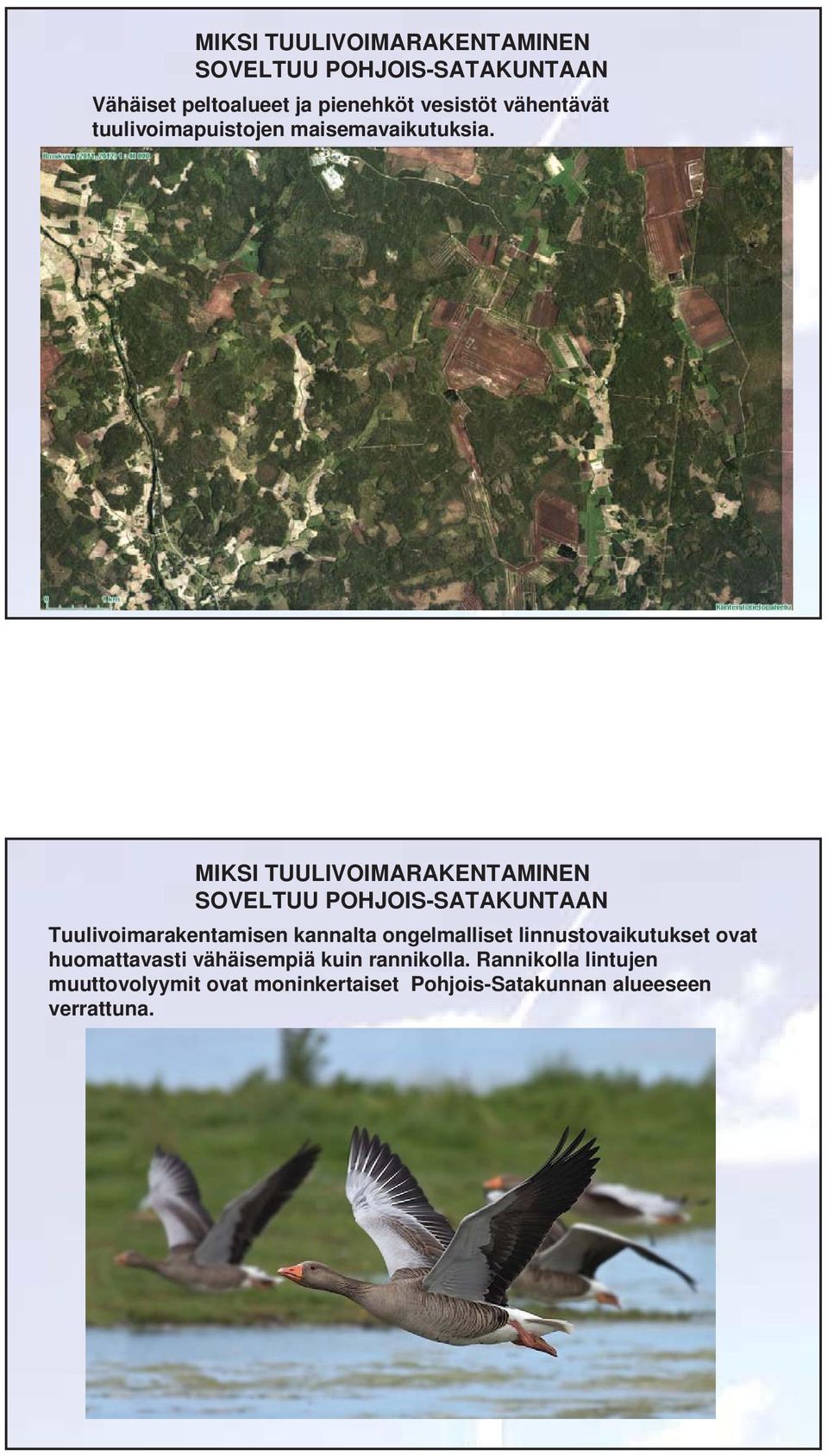 MIKSI TUULIVOIMARAKENTAMINEN SOVELTUU POHJOIS-SATAKUNTAAN Tuulivoimarakentamisen kannalta ongelmalliset