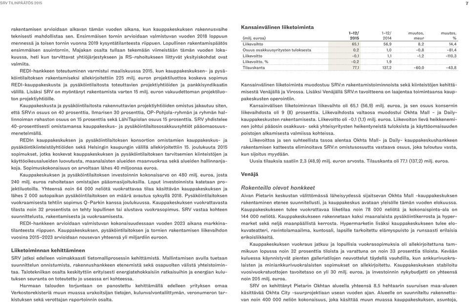 Lopullinen rakentamispäätös ensimmäisen asuintornin, Majakan osalta tullaan tekemään viimeistään tämän vuoden lokakuussa, heti kun tarvittavat yhtiöjärjestykseen ja RS-rahoitukseen liittyvät