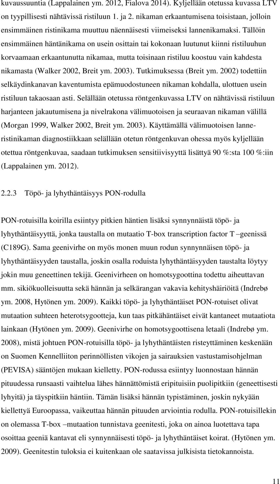 Tällöin ensimmäinen häntänikama on usein osittain tai kokonaan luutunut kiinni ristiluuhun korvaamaan erkaantunutta nikamaa, mutta toisinaan ristiluu koostuu vain kahdesta nikamasta (Walker 2002,