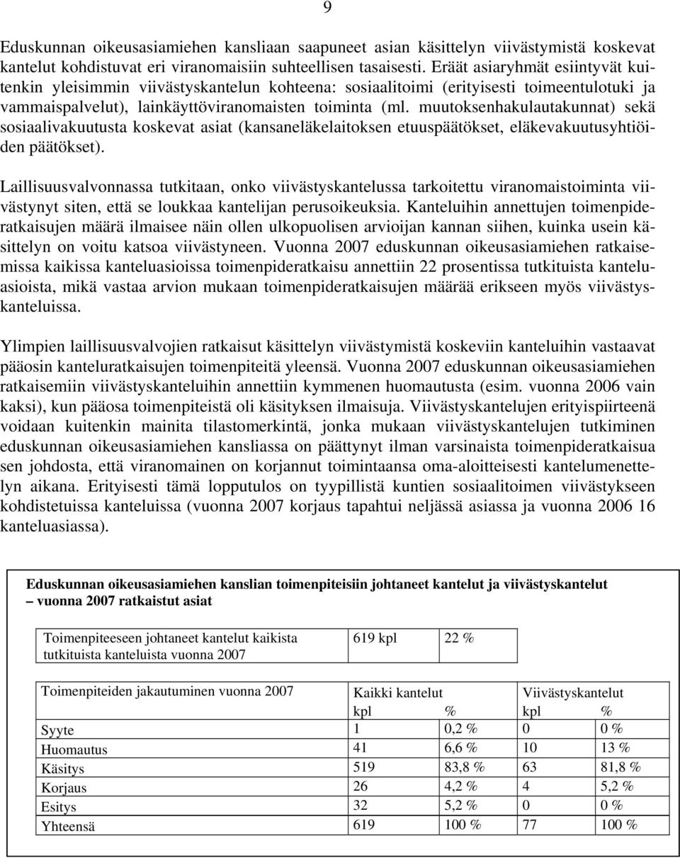 muutoksenhakulautakunnat) sekä sosiaalivakuutusta koskevat asiat (kansaneläkelaitoksen etuuspäätökset, eläkevakuutusyhtiöiden päätökset).