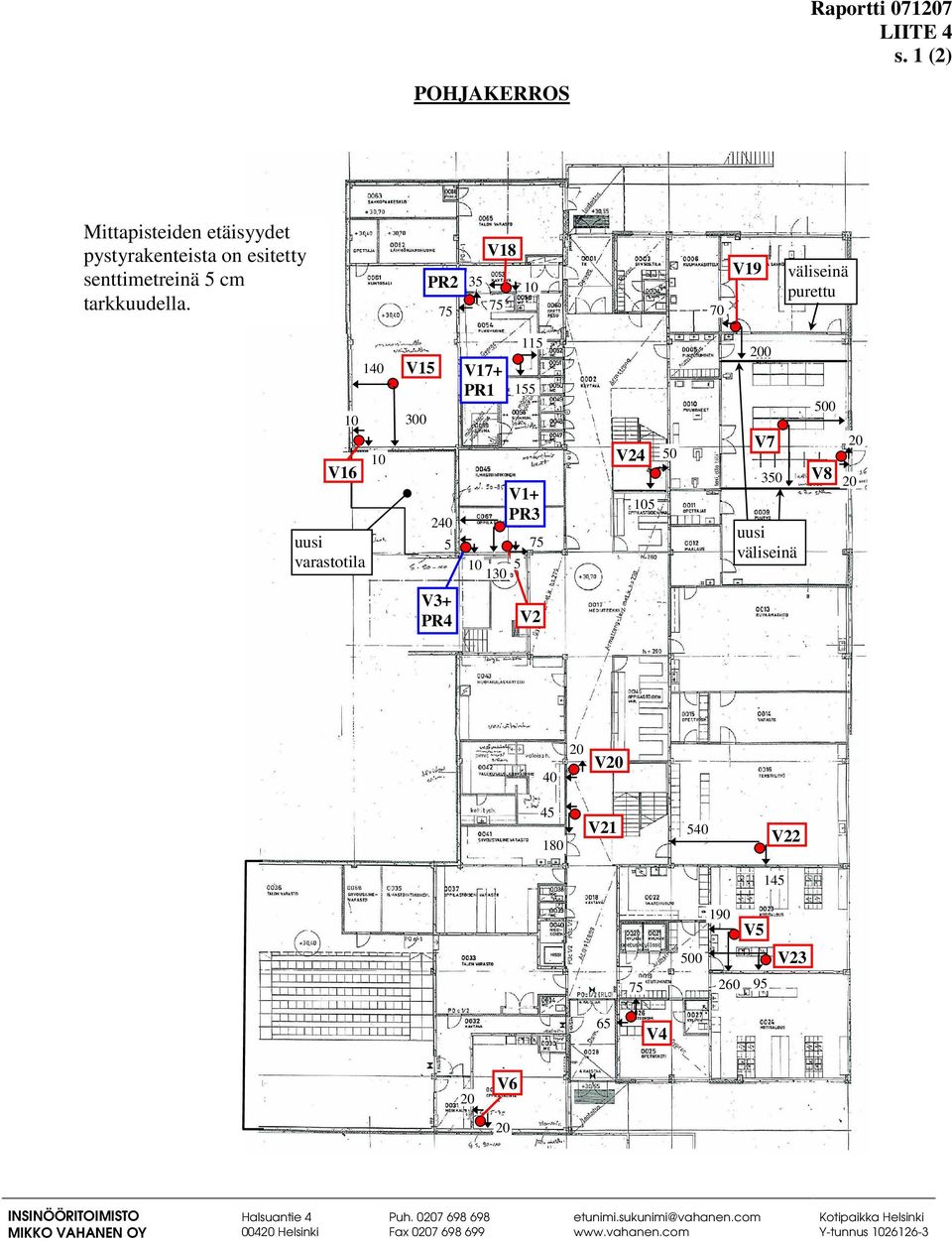 PR1 155 300 10 V16 V15 väliseinä purettu 10 V2 20 V20 40 45 V21 540 V22 180 145 190 V5 V23 500 260 95 75 65 V4 V6 20 20 INSINÖÖRITOIMISTO MIKKO