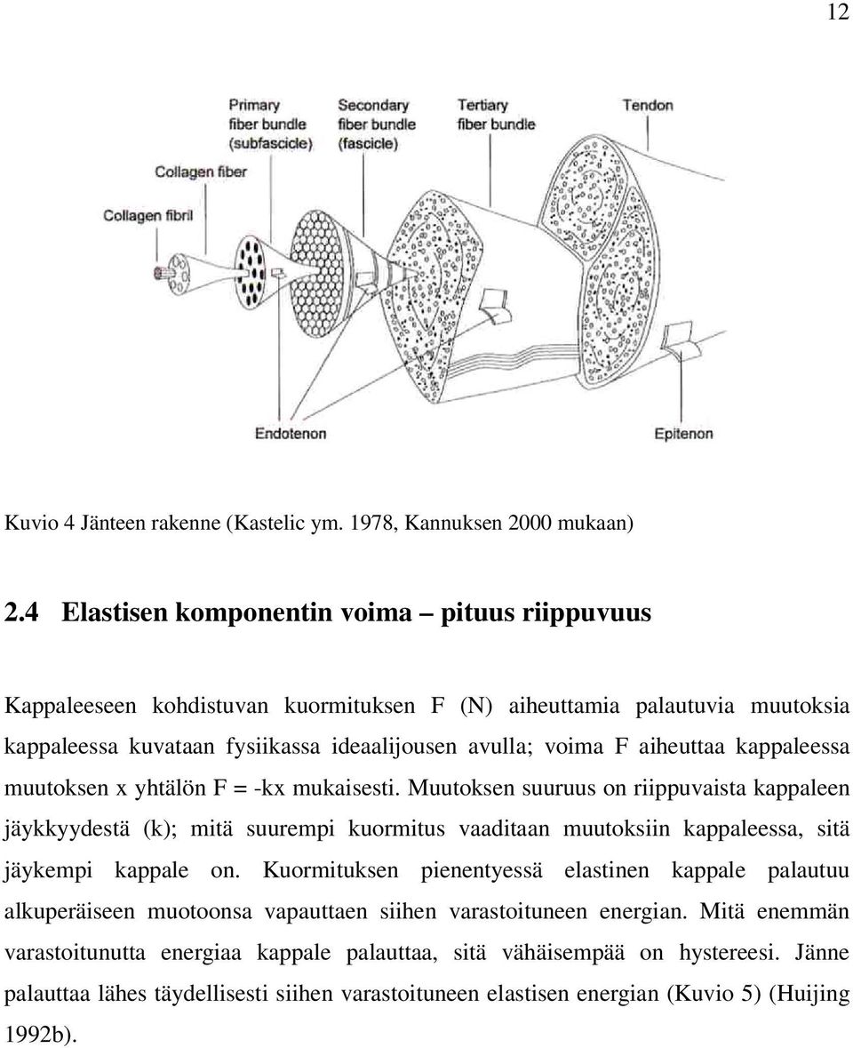 aiheuttaa kappaleessa muutoksen x yhtälön F = -kx mukaisesti.