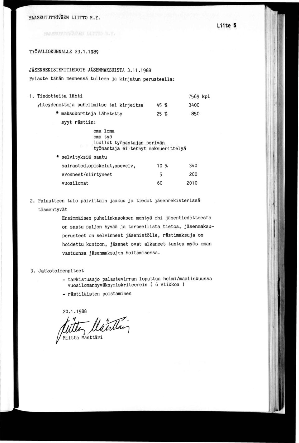 H * maksukortteja lähetetty 25 % 850 syyt rästn: * selvtyksä saatu oma loma oma työ luullut työnantajan pervän työnantaja e tehnyt maksuerttelyä sarastod,opskelut,asevelv, eronneet/srtyneet vuoslomat