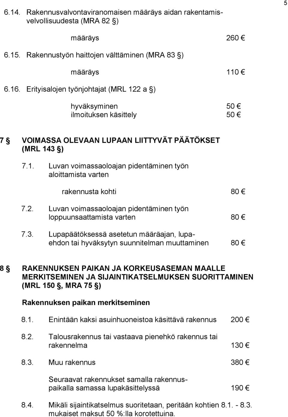 2. Luvan voimassaoloajan pidentäminen työn loppuunsaattamista varten 80 7.3.