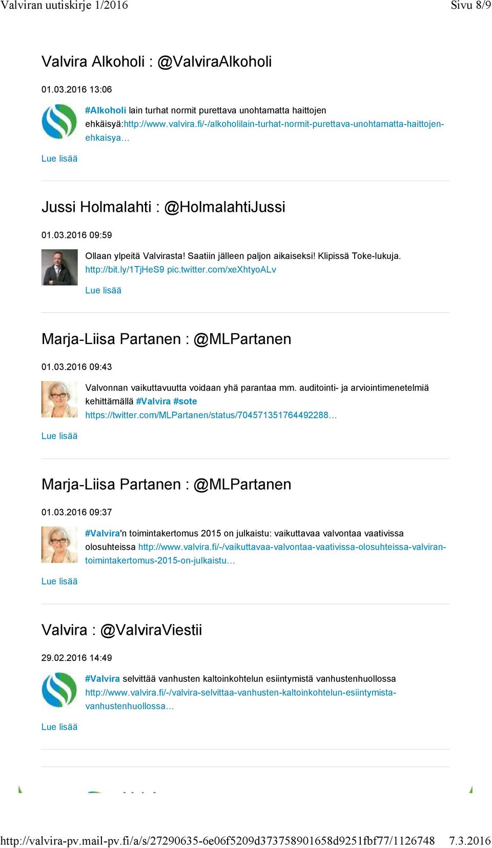 Klipissä Toke-lukuja. http:// bit.ly/1tjhes9 pic.twitter.com/xexhtyoalv Marja-Liisa Partanen : @MLPartanen 01.03.2016 09:43 Valvonnan vaikuttavuutta voidaan yhä parantaa mm.