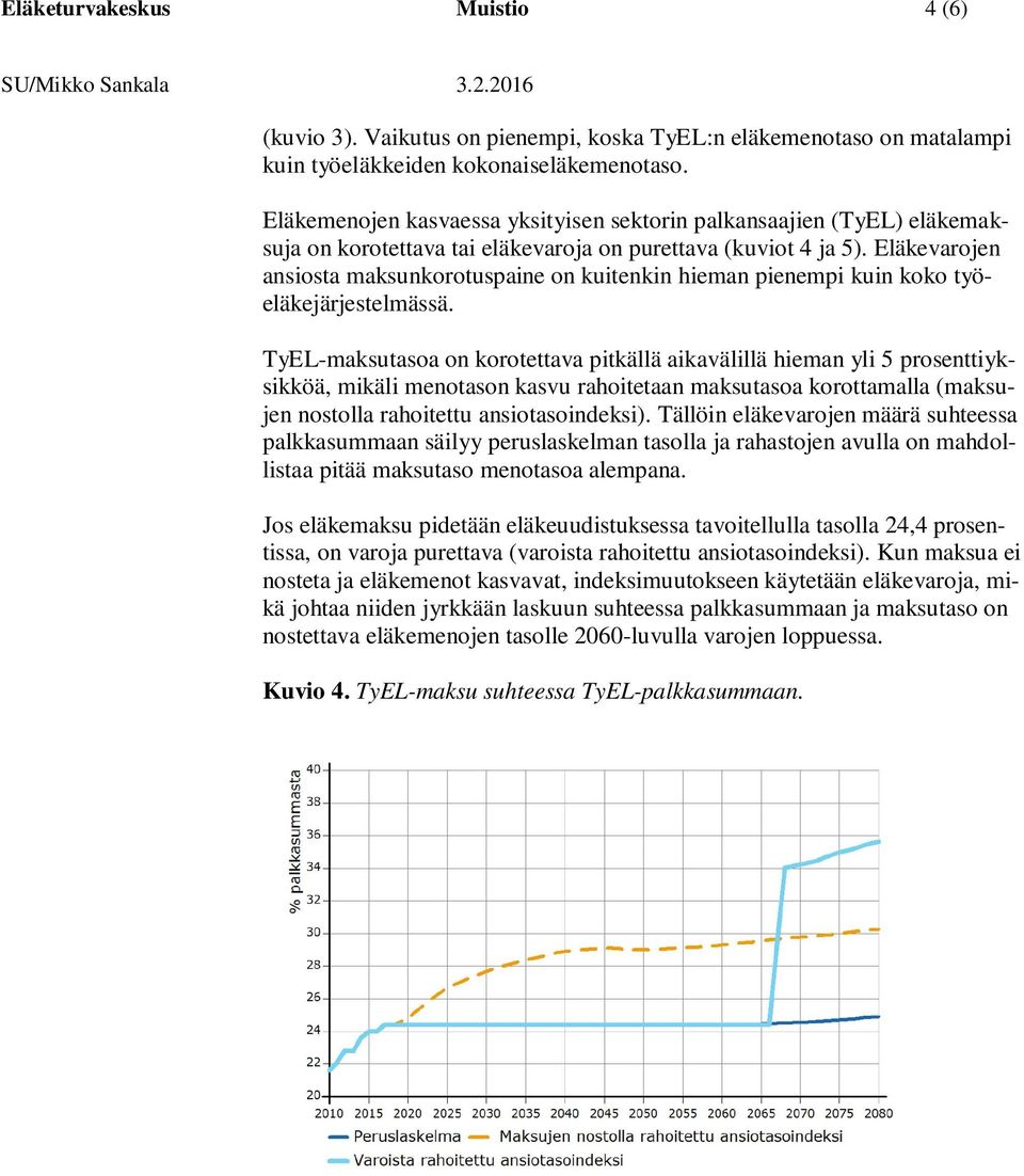 Eläkevarojen ansiosta maksunkorotuspaine on kuitenkin hieman pienempi kuin koko työeläkejärjestelmässä.